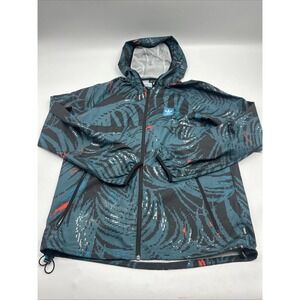Adidas Originals Allover Tropical Print Wind Men Jacket Teal EC7327 Medium